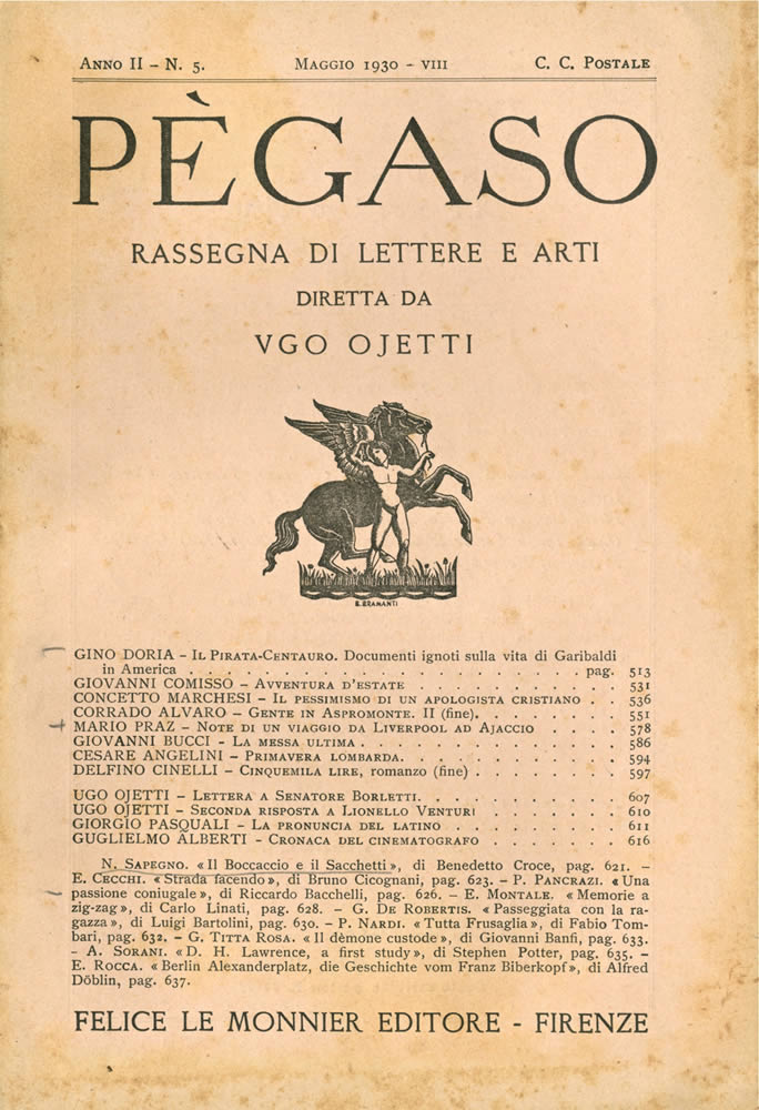 Pègaso, N 5 maggio 1930, copertina